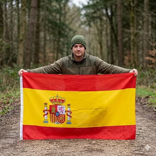 Spain Flag 5ft x 3ft – Spanish National Flag Polyester with Metal Eyelets & Double Stitched Seams - Labreeze Ltd