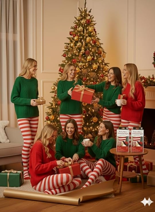 labreeze Pack of 7 Women’s Red and White Christmas Tights – Festive Striped Elf Tights for Holiday Costumes & Seasonal Events