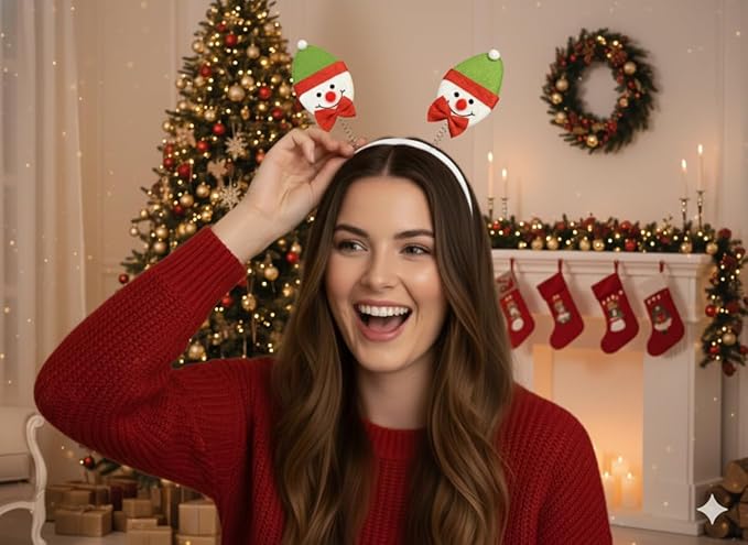 labreeze Christmas Snowman Head Bopper Headband – Festive Holiday Party Accessory with Wobbling Snowman