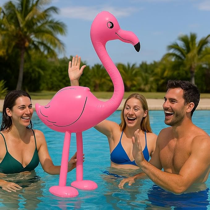 Inflatable Pink Flamingo 64cm – Blow Up Bird Toy for Luau, Summer Parties, Pool Decor & Kids Jungle Safari Theme – Fun Tropical Prop - Labreeze Ltd