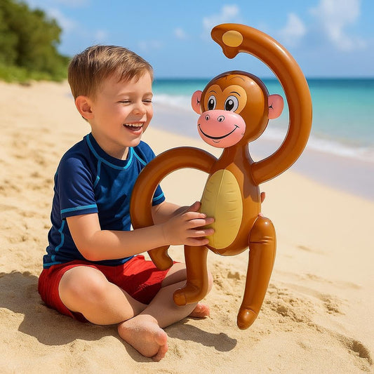 Inflatable Monkey 58cm – Blow Up Animal Toy for Jungle Safari Theme, Party Decor, Pool Accessory & Kids Fun – Great for Birthdays & Events