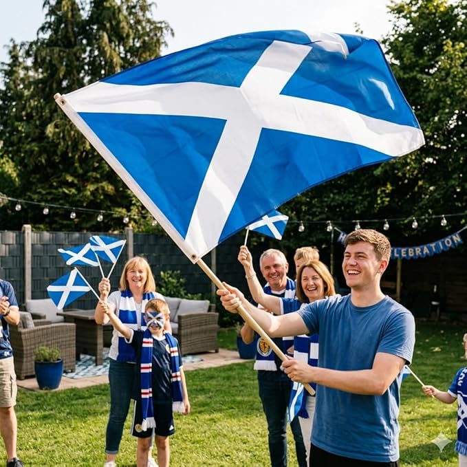labreeze Scotland St Andrew’s Saltire Flag 5ft x 3ft – Blue & White Scottish Polyester Flag - Labreeze Ltd