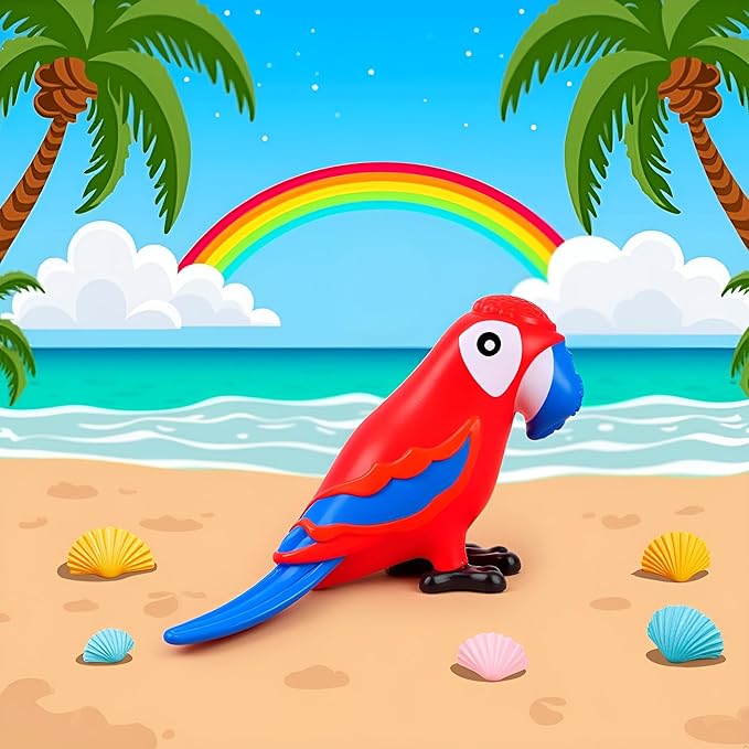 Inflatable Parrot Toy (48cm) – Blow-Up Bird Prop for Tropical Parties, Hawaiian Luau Decorations, Beach Fun, Fancy Dress Accessories, Summer Events & Kids Birthday Parties
