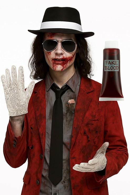 Women’s Halloween Gangster Costume Accessories Set – Al Capone Hat, Black Tie, Aviator Glasses, Sequin Glove & Fake Blood – Fancy Dress Kit for Girls & Ladies