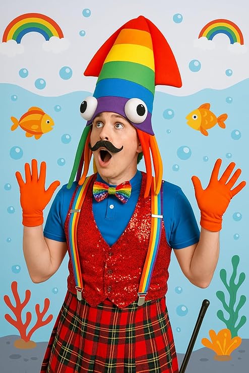 labreeze Rainbow Squid Costume Hat, Novelty Party Hat with Tentacles, 2-Pack