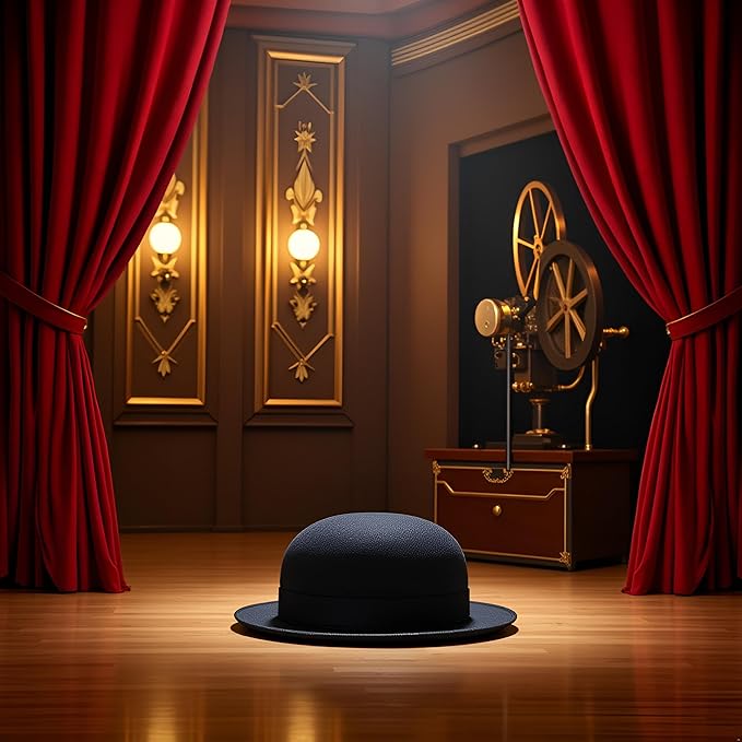 labreeze Men’s Charlie Chaplin Costume Accessory Set – Bowler Hat, Black Bow Tie, Red Braces, Black Cane & Moustache – 5-Piece Fancy Dress Kit for Adults, Theatre, Cosplay & Comedy Events