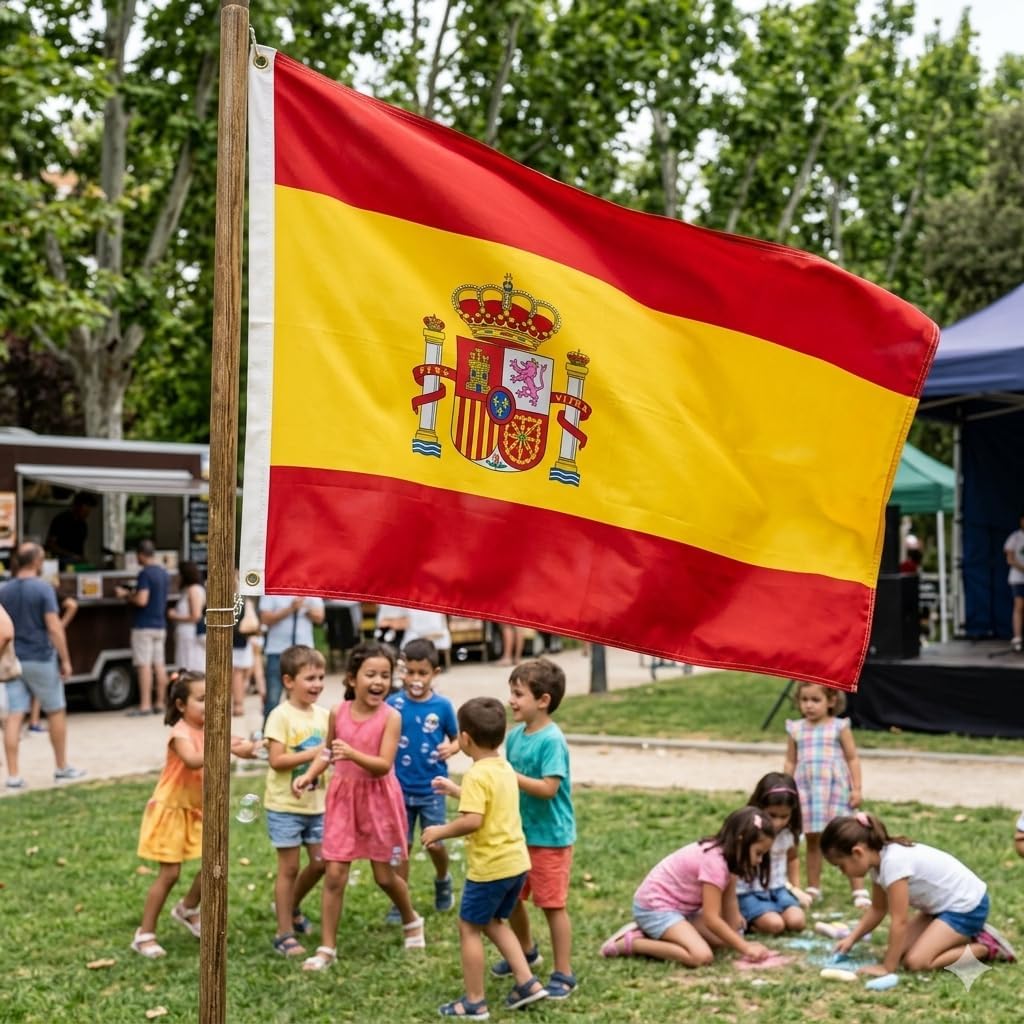 Spain Flag 5ft x 3ft – Spanish National Flag Polyester with Metal Eyelets & Double Stitched Seams - Labreeze Ltd
