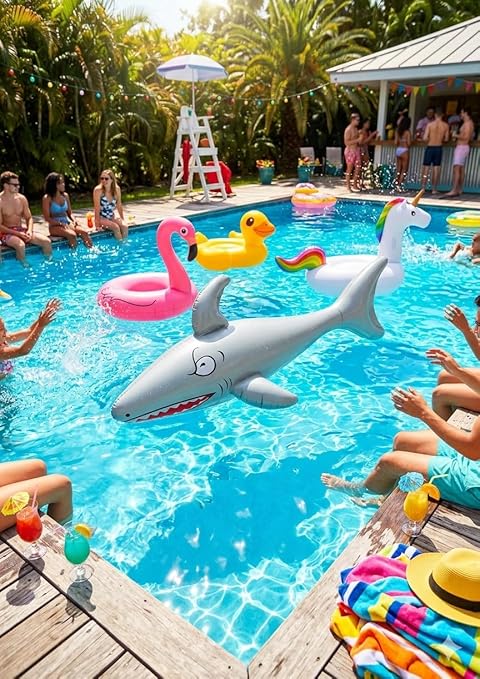 labreeze Inflatable Shark Toy – Grey 90cm Ocean Theme Party Decoration - Labreeze Ltd