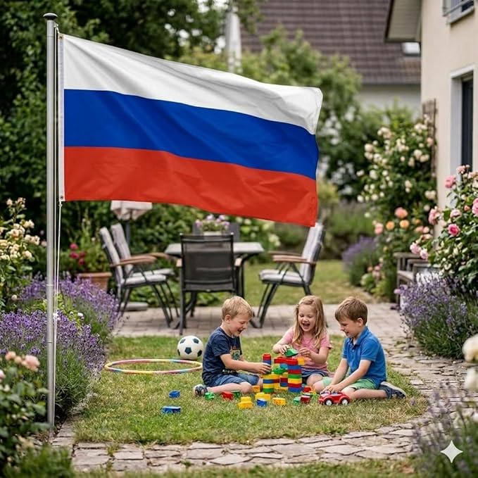 labreeze Russia Flag 5ft x 3ft – White Blue Red Tricolour Polyester Flag with Metal Eyelets - Labreeze Ltd