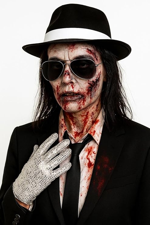 Women’s Halloween Gangster Costume Accessories Set – Al Capone Hat, Black Tie, Aviator Glasses, Sequin Glove & Fake Blood – Fancy Dress Kit for Girls & Ladies
