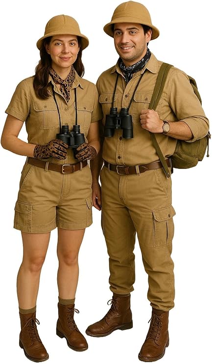 labreeze Jungle Safari Hat for Adults – Khaki Explorer Hat Fancy Dress Accessory for Jungle Theme Party, Halloween, Zoo Trip, Role Play, Outdoor Adventure - Labreeze Ltd