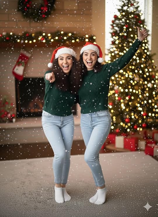 labreeze Deluxe Adult Santa Hats – Red & White Plush Christmas Style, Set of 2