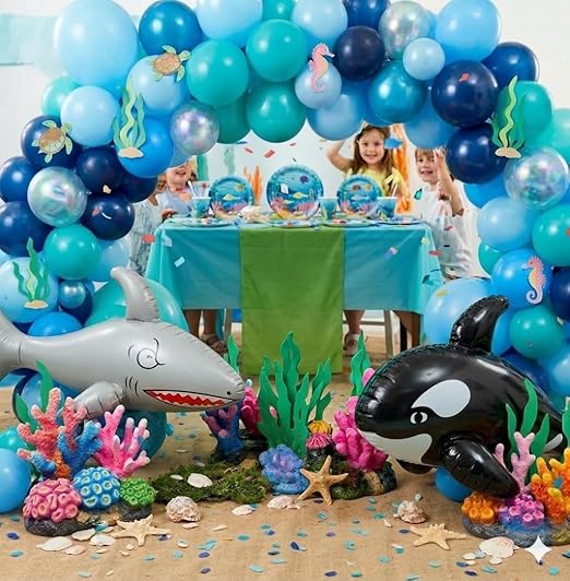 labreeze Inflatable Shark and Whale Set – 2 Pack Ocean Animal Toys (90cm Shark & 85cm Whale) - Labreeze Ltd
