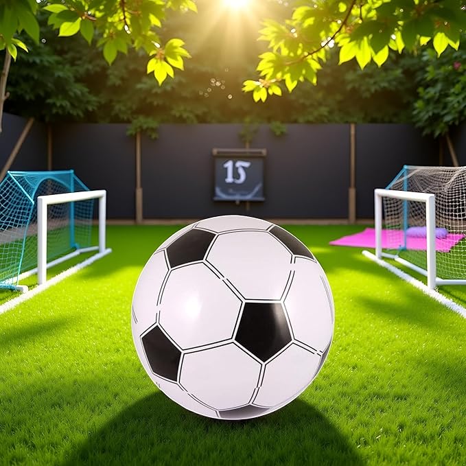 Inflatable Football (40cm) – Blow-Up Ball for Kids Party Games, Summer Garden Fun, Beach Toys, Football-Themed Events, Carnival Prizes, Sports Day & Outdoor Activities