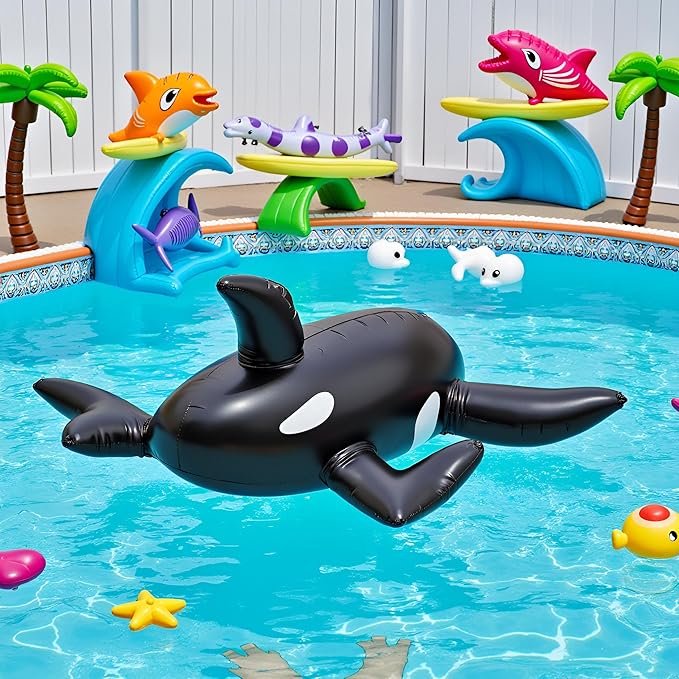 Inflatable Whale Toy (85cm) – Blow-Up Party Prop for Kids, Paddling Pools, Beach Fun, Under the Sea Birthday Decorations, Photo Booth Accessory & Summer Outdoor Play