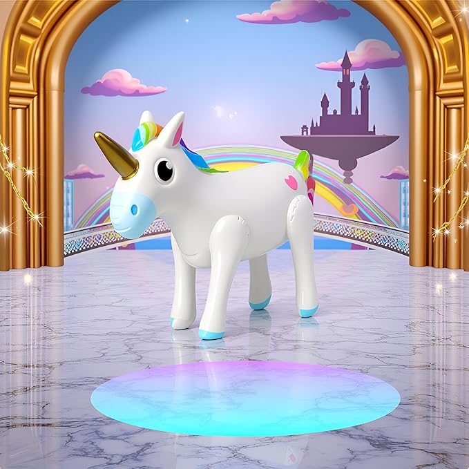 Inflatable Unicorn Toy (53 x 35cm) – Party Prop for Kids, Paddling Pools, Unicorn-Themed Birthday Celebrations, Photo Booth Fun & Indoor/Outdoor Decorations