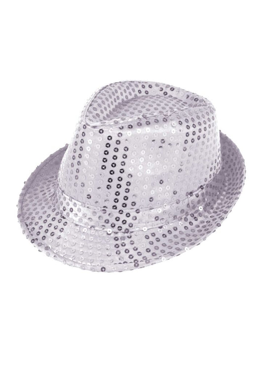 labreeze Adult Silver Sequin Fedora Hat – Sparkly Festive Party Accessory for Christmas, New Year’s Eve & Celebrations