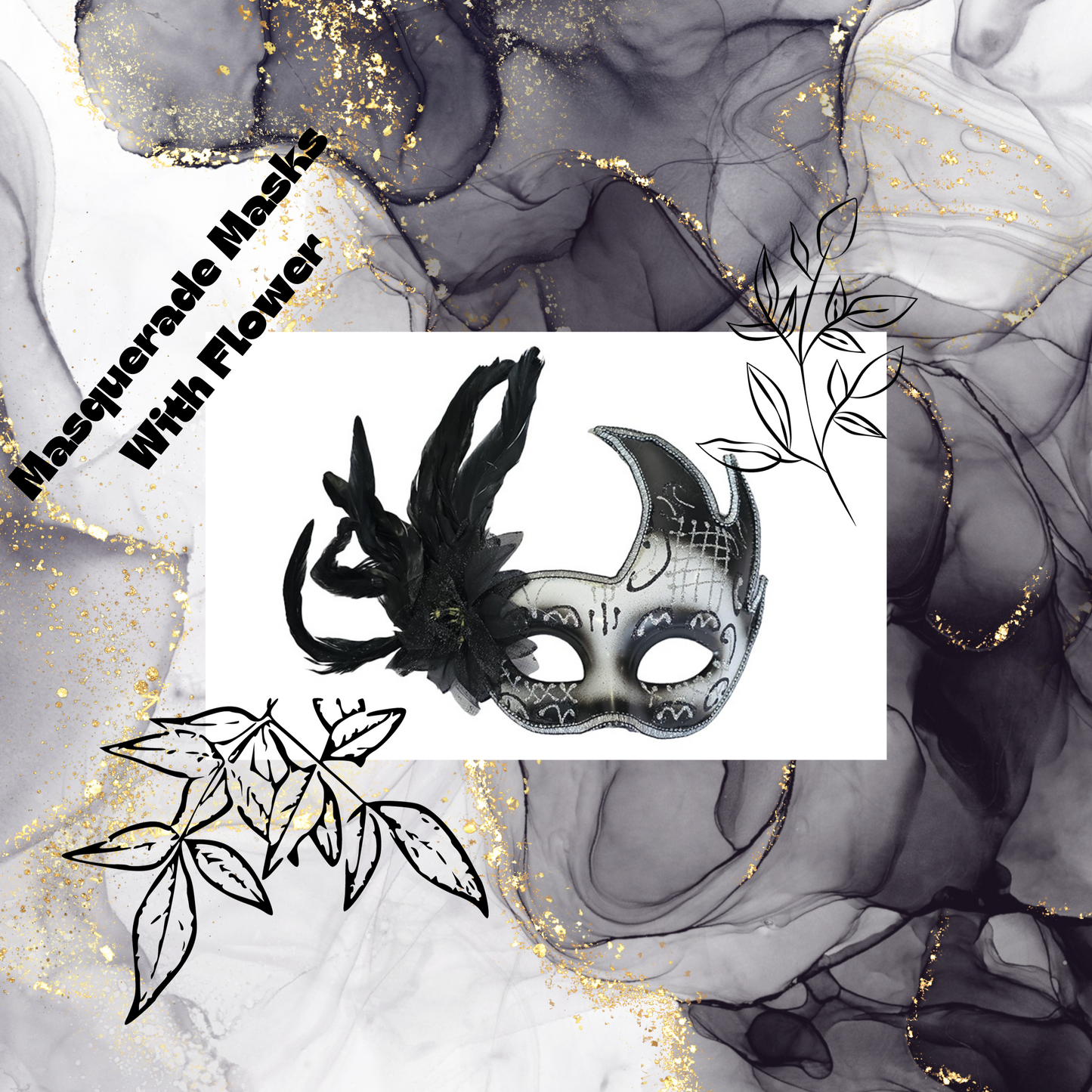 Masquerade Masks With Flower - Elegance Meets Intrigue
