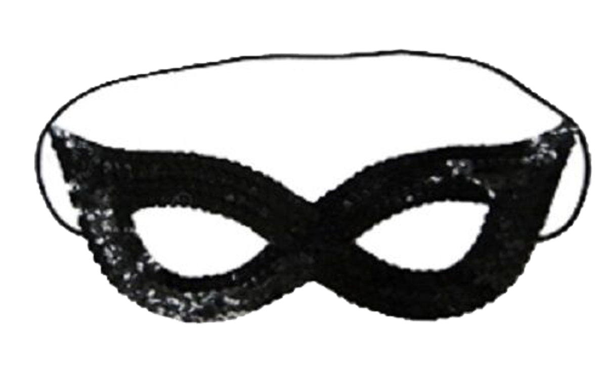 Adults Sequin Masquerade Eye Mask Domino Shape Sexy Cat Eye Mask Fancy Dress Party Accessory