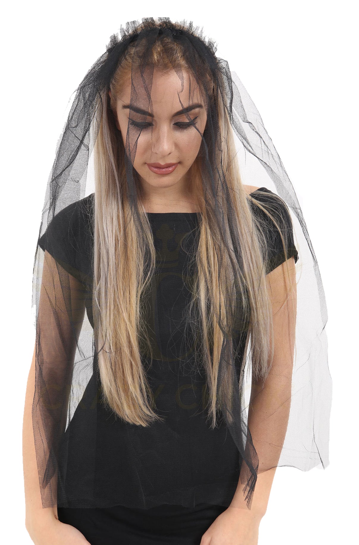 Ladies Girls Veil on Hair Band Mesh Bridal Hen Night Head Dress Fancy Dress Costume Accessory - Labreeze Ltd