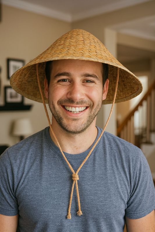 labreeze Asian Conical Straw Hat for Adults – Traditional Rice Hat for Festivals & Costume Parties