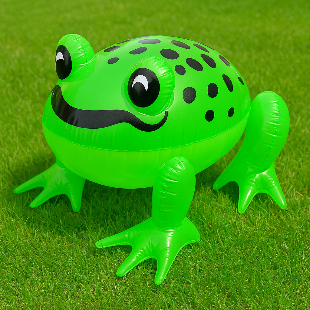 labreeze Inflatable Frog Pool Float – Green with Black Spots – Novelty Blow-Up Swimming Toy for Pool, Beach, Summer Holidays, Garden Fun & Kids Party Games