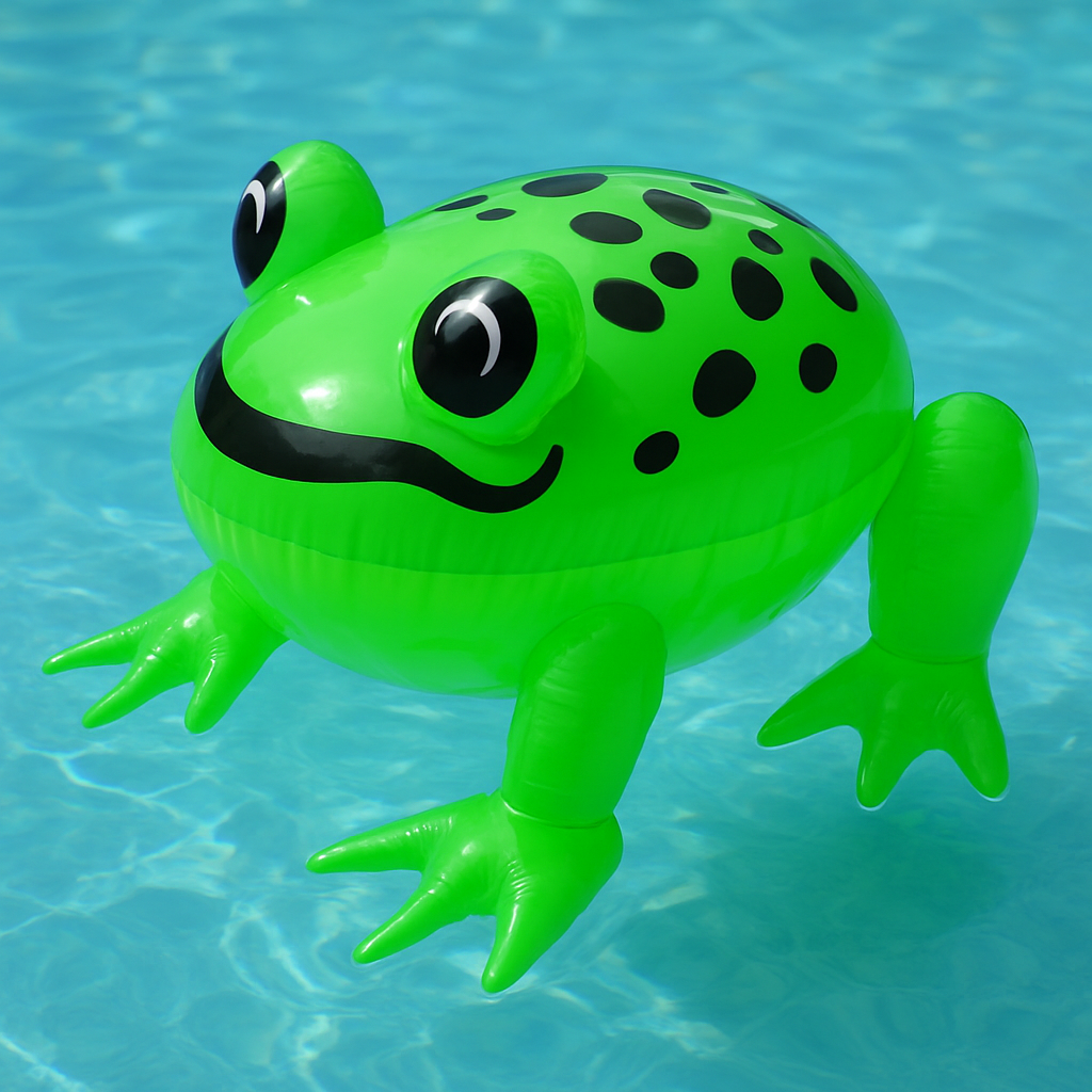 labreeze Inflatable Frog Pool Float – Green with Black Spots – Novelty Blow-Up Swimming Toy for Pool, Beach, Summer Holidays, Garden Fun & Kids Party Games