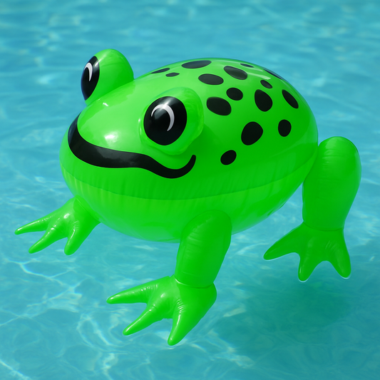 labreeze Inflatable Frog Pool Float – Green with Black Spots – Novelty Blow-Up Swimming Toy for Pool, Beach, Summer Holidays, Garden Fun & Kids Party Games