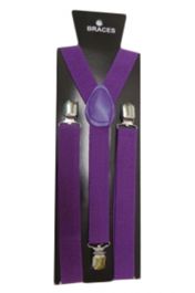 Purple Plain Braces – Adult Adjustable Suspenders for Fancy Dress & Everyday Wear