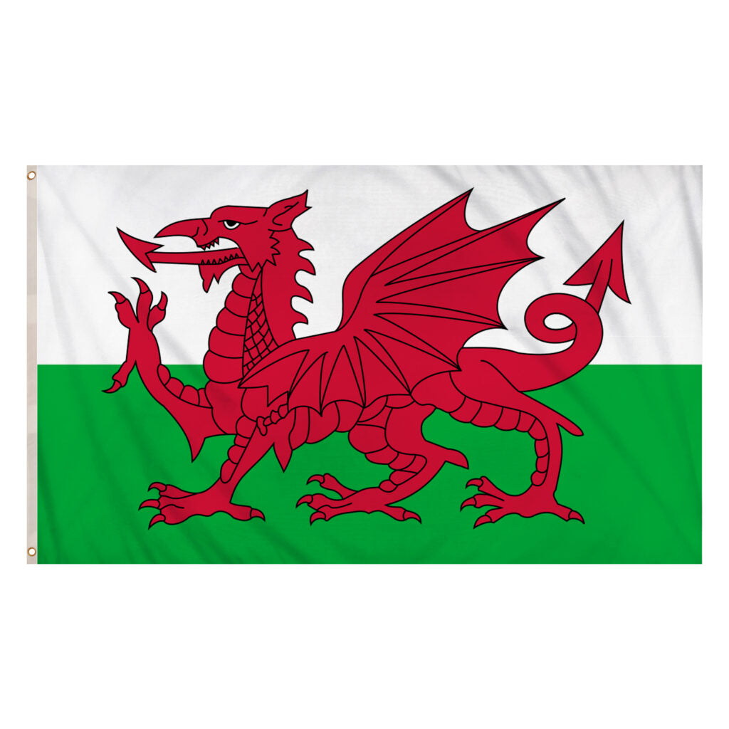 labreeze Wales Flag 5ft x 3ft – Red Dragon Welsh Flag Polyester with Metal Eyelets - Labreeze Ltd