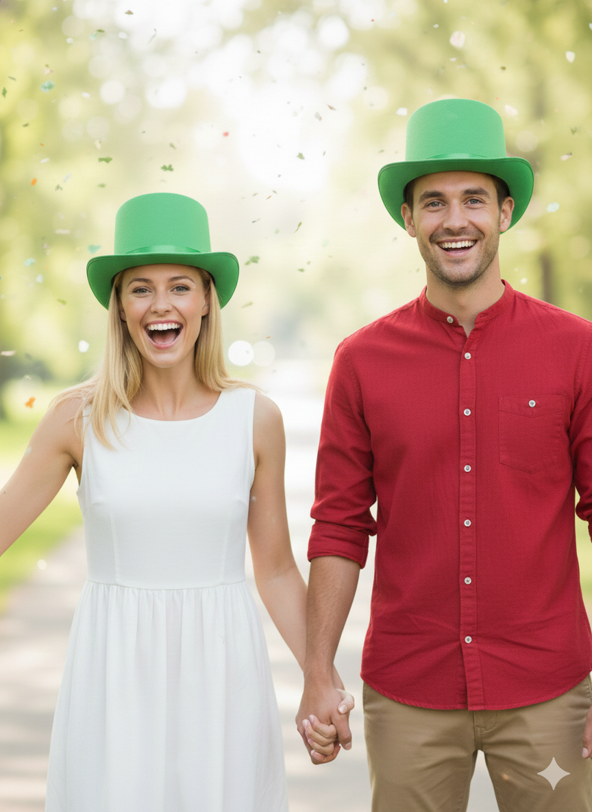 Adults Green Satin Top Hat with Ribbon – Fancy Dress Party Hat