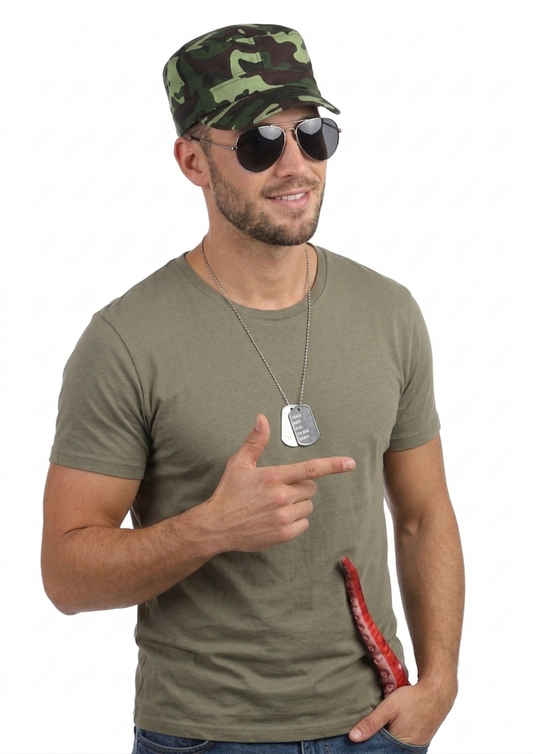 labreeze Army Fancy Dress Set – Military Costume Accessories with Camo Hat, Aviator Glasses & Dog Tags