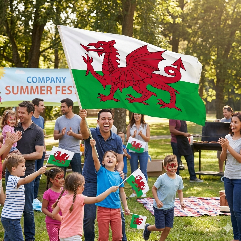 labreeze Wales Flag 5ft x 3ft – Red Dragon Welsh Flag Polyester with Metal Eyelets - Labreeze Ltd
