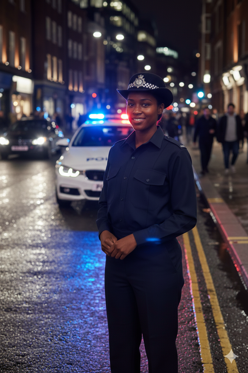 Adult Policewoman Black Felt Hat – Fancy Dress Costume Accessory
