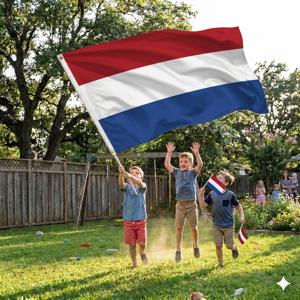 labreeze Netherlands Flag 5ft x 3ft – Dutch Red White Blue Tricolour Polyester Flag - Labreeze Ltd