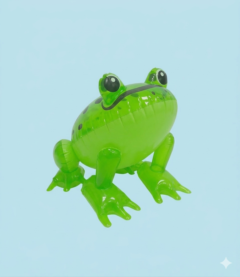 labreeze Inflatable Frog Toy – Green 39cm Novelty Party Decoration - Labreeze Ltd