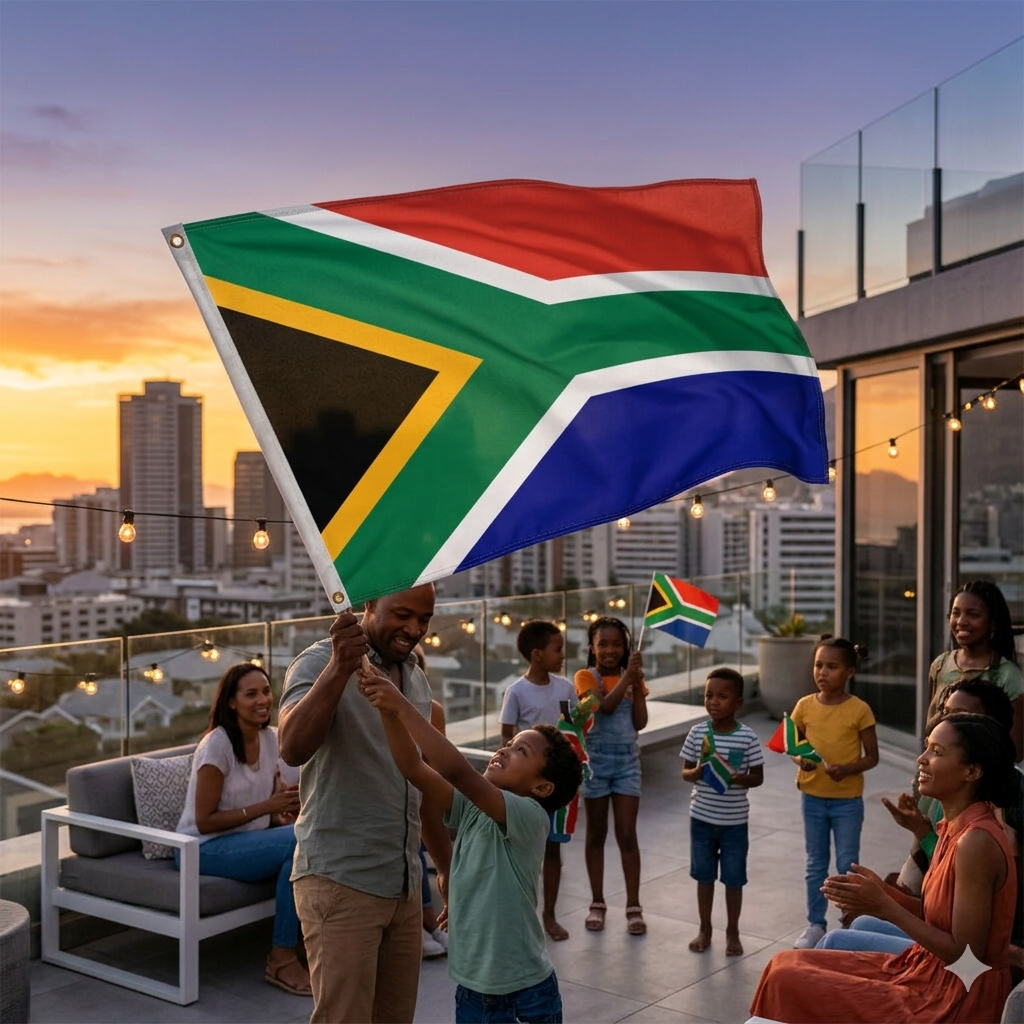 South Africa Flag 5ft x 3ft – South African Polyester National Flag with Metal Eyelets - Labreeze Ltd
