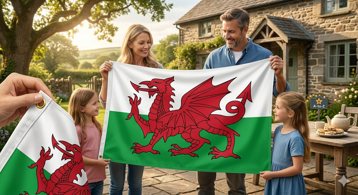 labreeze Wales Flag 5ft x 3ft – Red Dragon Welsh Flag Polyester with Metal Eyelets - Labreeze Ltd