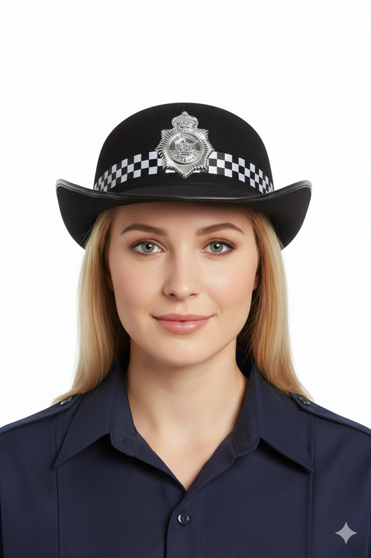 Adult Policewoman Black Felt Hat – Fancy Dress Costume Accessory