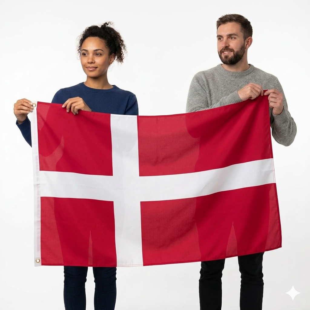 Denmark Flag 5ft x 3ft – Danish Polyester Nordic Cross Flag with Metal Eyelets - Labreeze Ltd