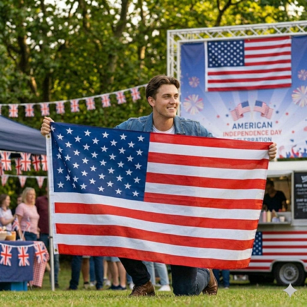 USA Flag 5ft x 3ft – American Stars and Stripes Polyester Flag with Metal Eyelets - Labreeze Ltd