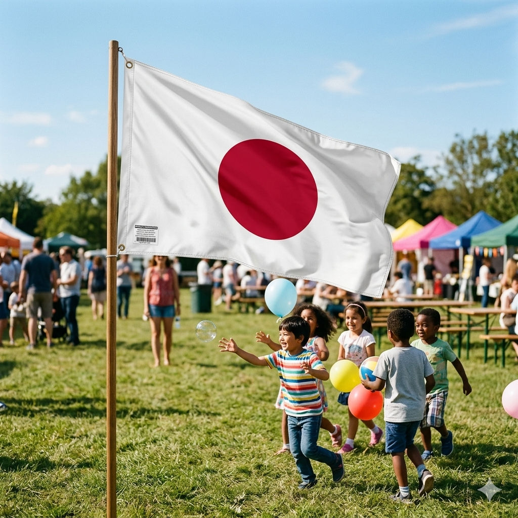 labreeze Japan Flag 5ft x 3ft – Polyester Japanese Flag with Metal Eyelets & Double Stitched Seams - Labreeze Ltd