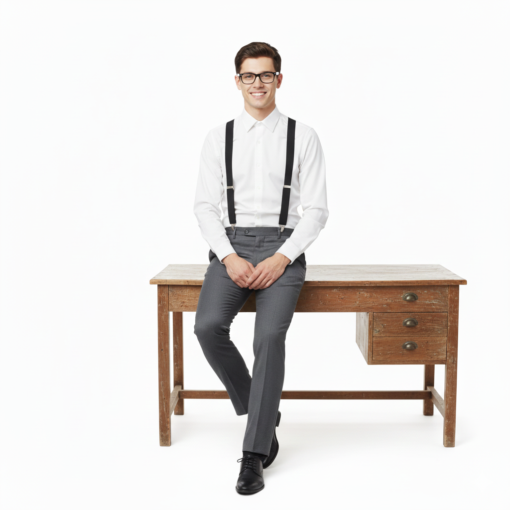 Black Plain Braces 2.5 cm – Adult Adjustable Suspenders for Fancy Dress & Everyday Wear