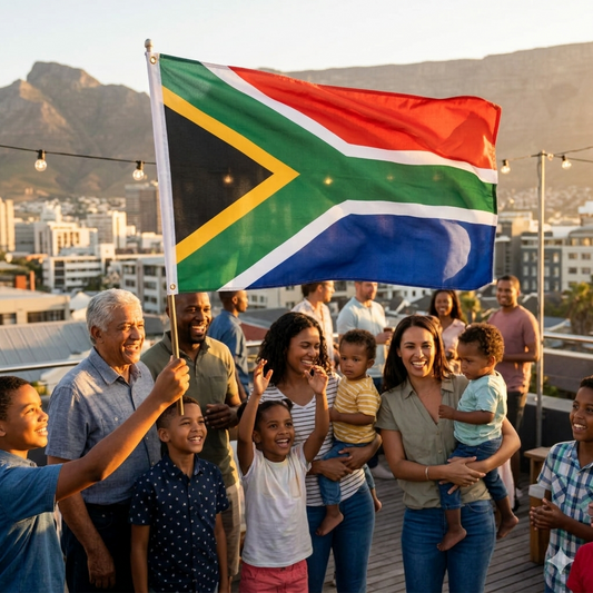 South Africa Flag 5ft x 3ft – South African Polyester National Flag with Metal Eyelets - Labreeze Ltd