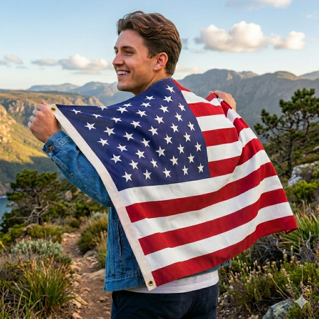 USA Flag 5ft x 3ft – American Stars and Stripes Polyester Flag with Metal Eyelets - Labreeze Ltd