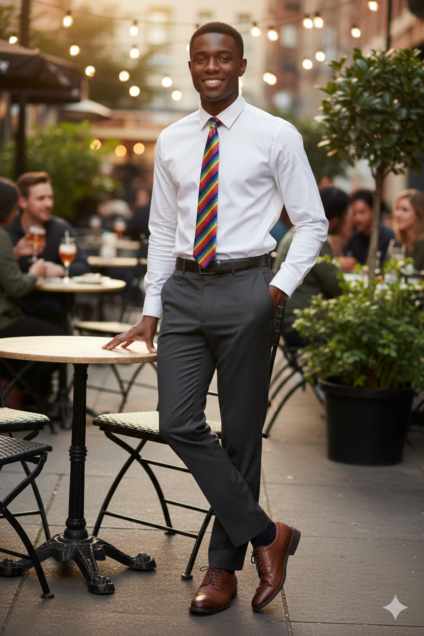 Rainbow Neck Tie – Adult Colourful Fancy Dress & Party Accessory
