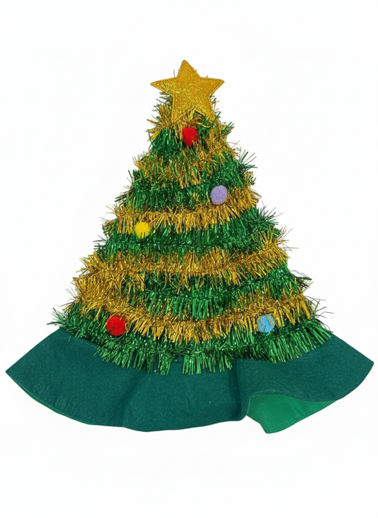 Labreeze Adult Christmas Tree Hats with Star – Green Festive Novelty Headwear, 5-Pack
