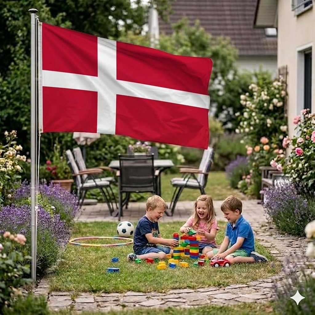 Denmark Flag 5ft x 3ft – Danish Polyester Nordic Cross Flag with Metal Eyelets - Labreeze Ltd
