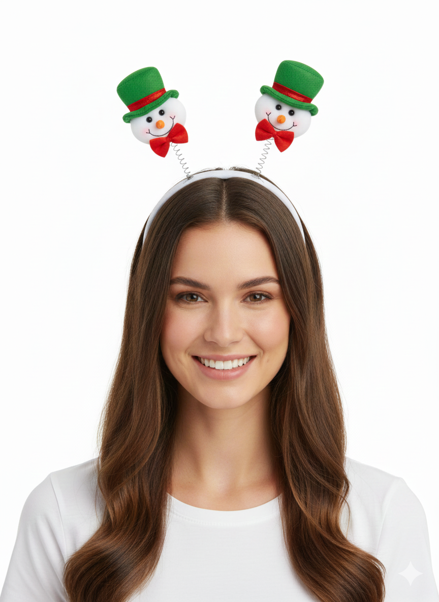 Christmas Head Bopper Headbands – 3 Assorted Festive Designs for Adults & Kids – Novelty Xmas Party Headbands for Celebrations, Photos, School Events & Fancy Dress