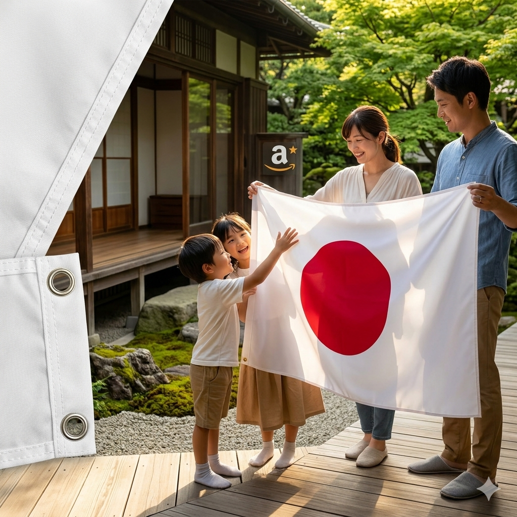 labreeze Japan Flag 5ft x 3ft – Polyester Japanese Flag with Metal Eyelets & Double Stitched Seams - Labreeze Ltd